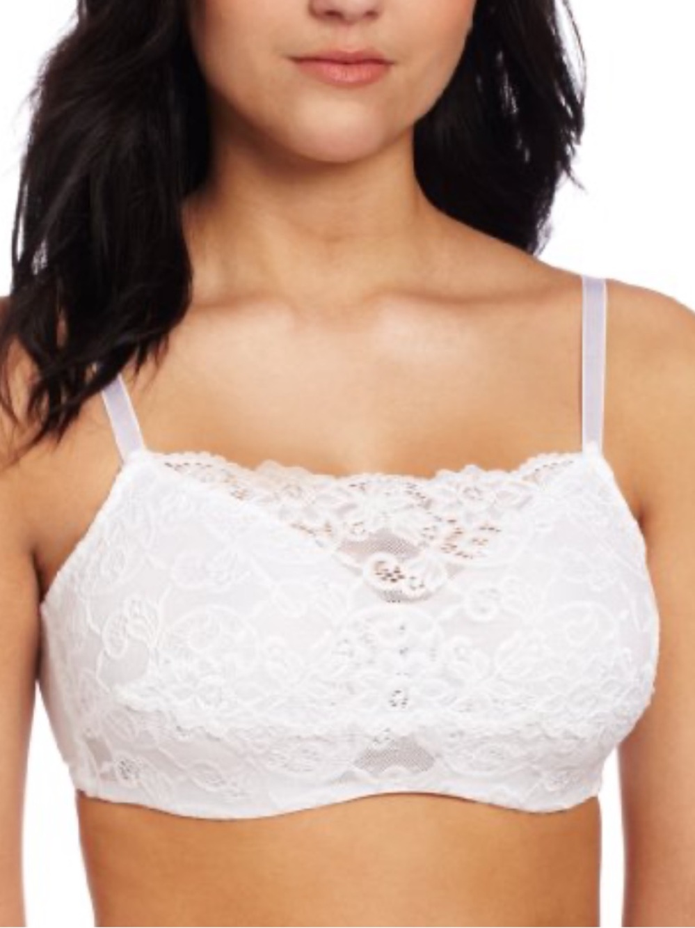 Olga Pretty Lace Cami Underwire Bra 40C White Floral Style 35263 Intimates